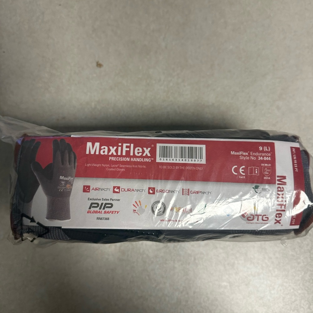 MaxiFlex Endurance 34-844 Work Gloves Size Large (9) – NEW Dozen Pack